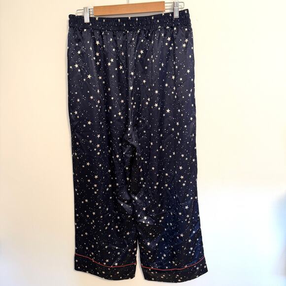 L*SPACE Luna Satin Pajama Set In Starry Night In Navy White Size Large New - Picture 13 of 14